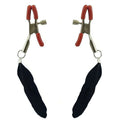 Nipple Clamps with Clamps and Black Feather