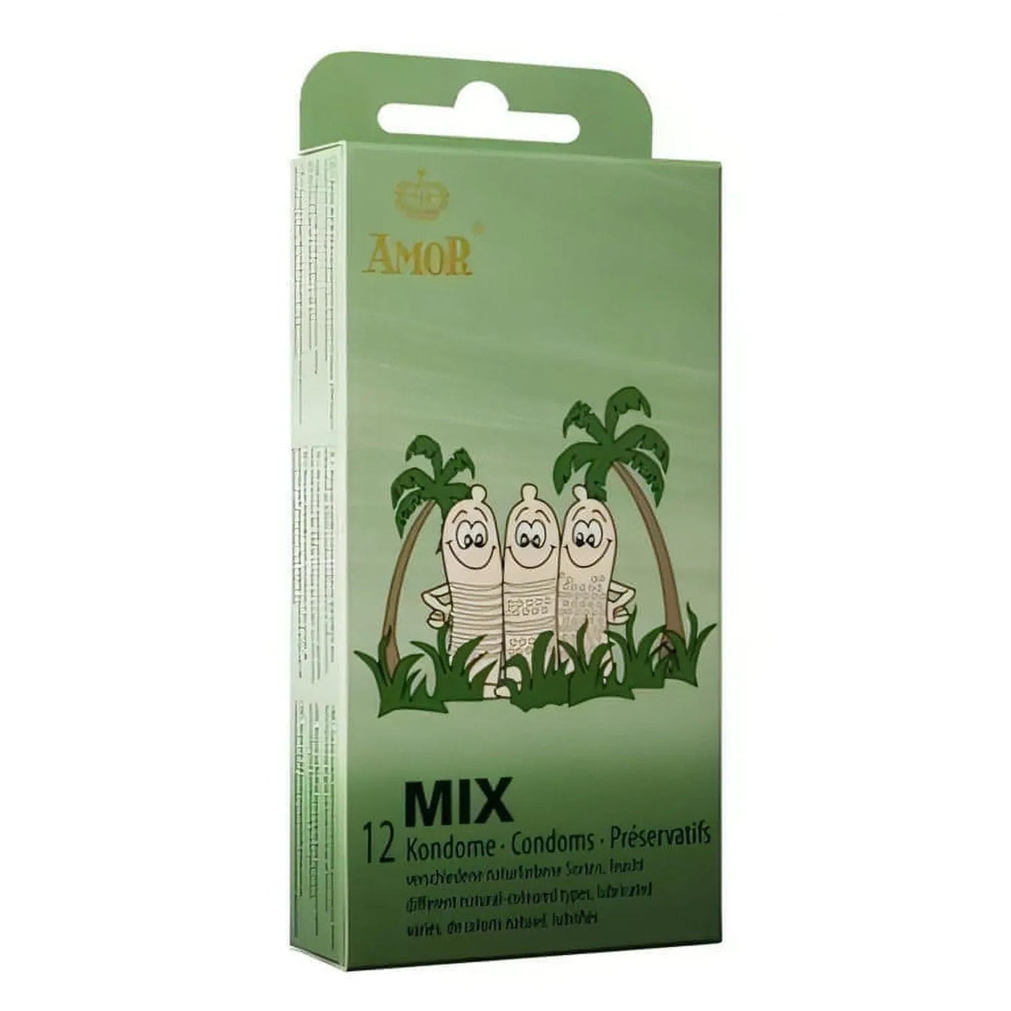 Profilattici Wild Mix in lattice di caucciù naturale con serbatoio, con rilievi e nervature, solo con rilievi, solo con nervatur
