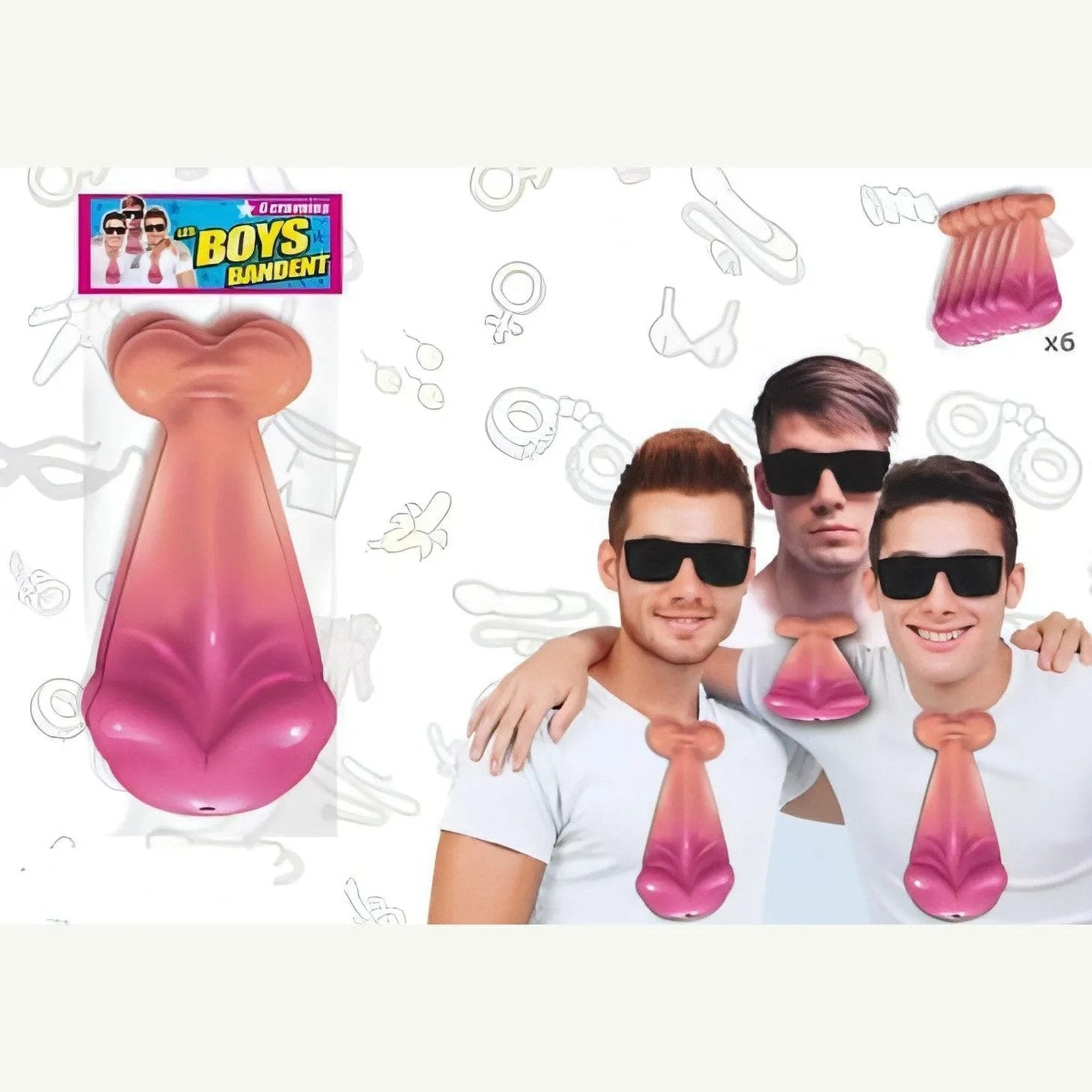 Set di 5 cravatte a forma fallica