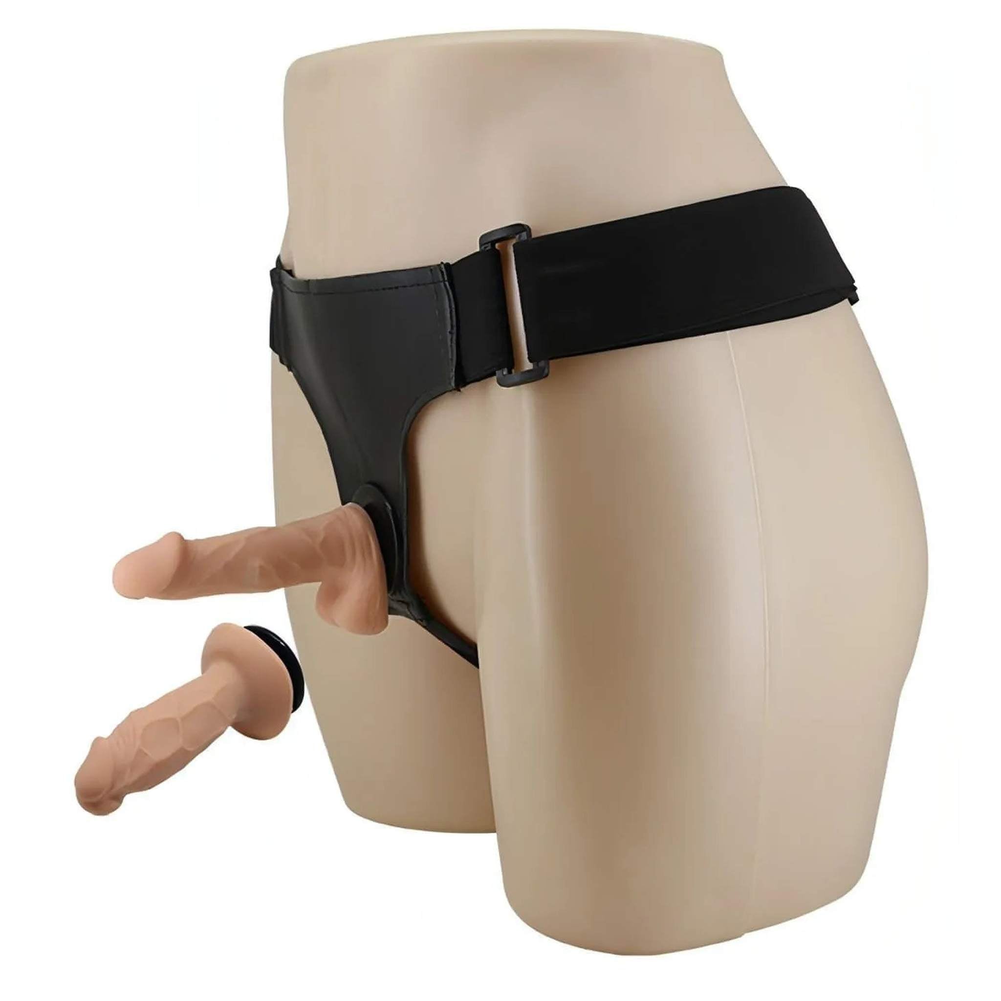 Strap-on con due mini falli realistici extra morbidi