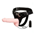 Realistic strap-on with testicles and vibration, multispeed - Flesh Pink