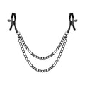 Premium-Nippelklemme mit doppelter mittlerer Gliederkette – Schwarz