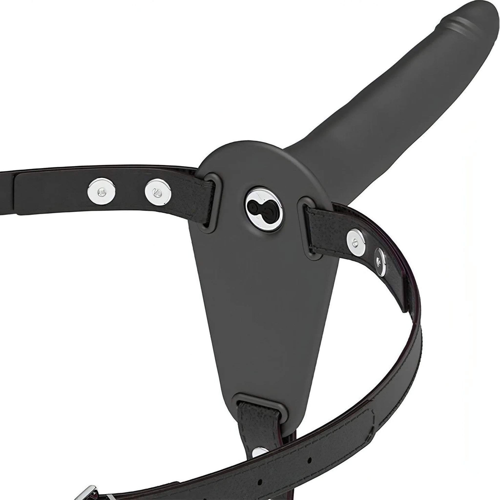 Vibrating Penetrix Silicone Strap-On 15 cm - Nero, ricaricabile, 10 modalità di vibrazione