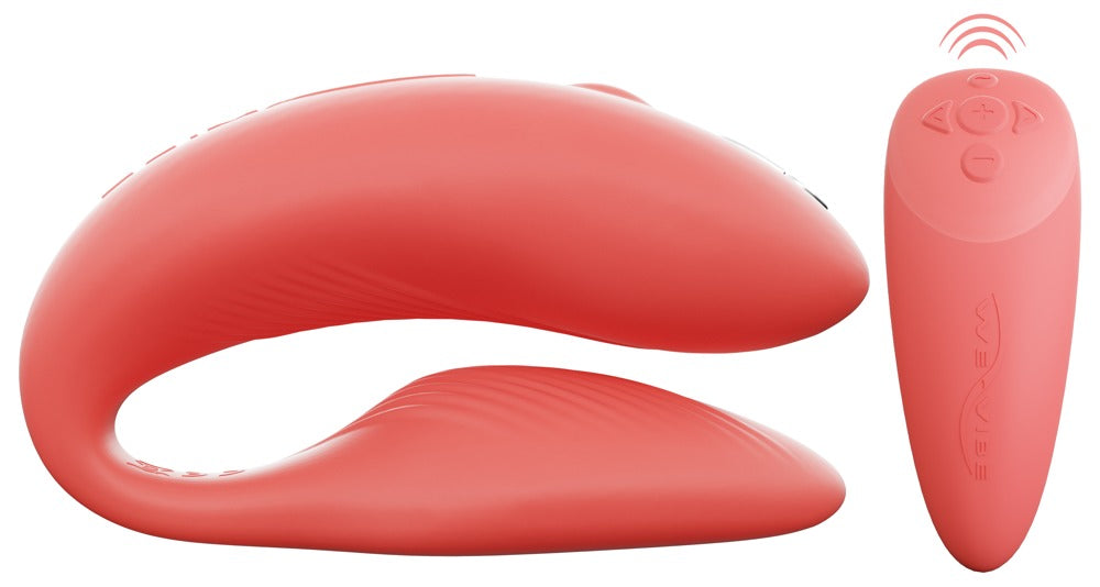 We-Vibe Chorus - vibratore di coppia con telecomando sensibile alla stretta, Corallo, foto 1