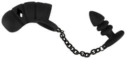 Cock Cage Black Velvets – Gabbia per Pene con Anello e Plug Anale, foto 3