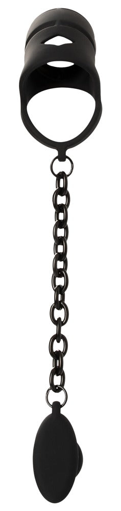 Cock Cage Black Velvets – Gabbia per Pene con Anello e Plug Anale, foto 4
