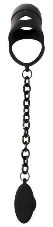 Cock Cage Black Velvets – Gabbia per Pene con Anello e Plug Anale, foto 4