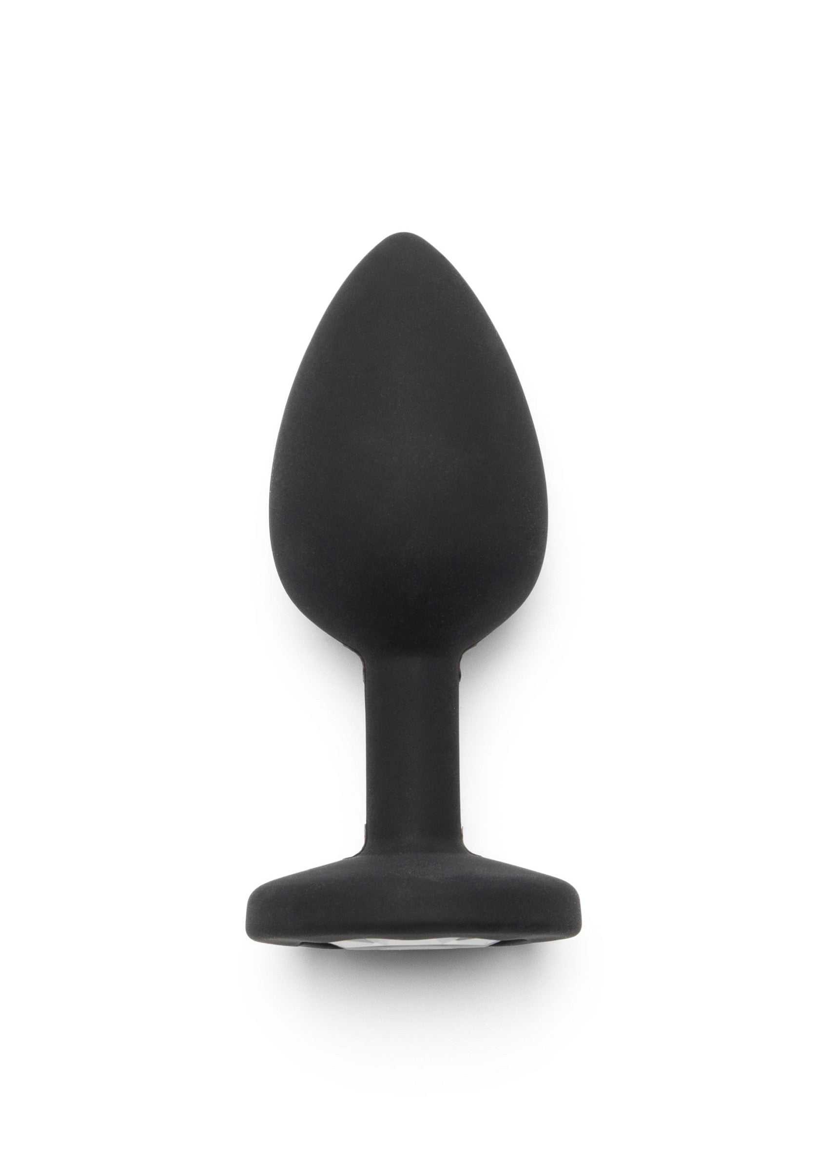 Anal Plug With Diamond - Small, Black Silicone