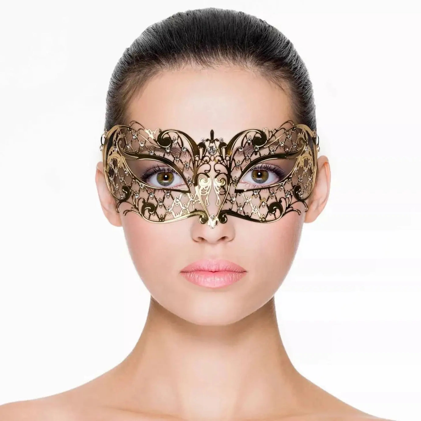 Maschera Veneziana Dorata con Brillantini Easy Toys