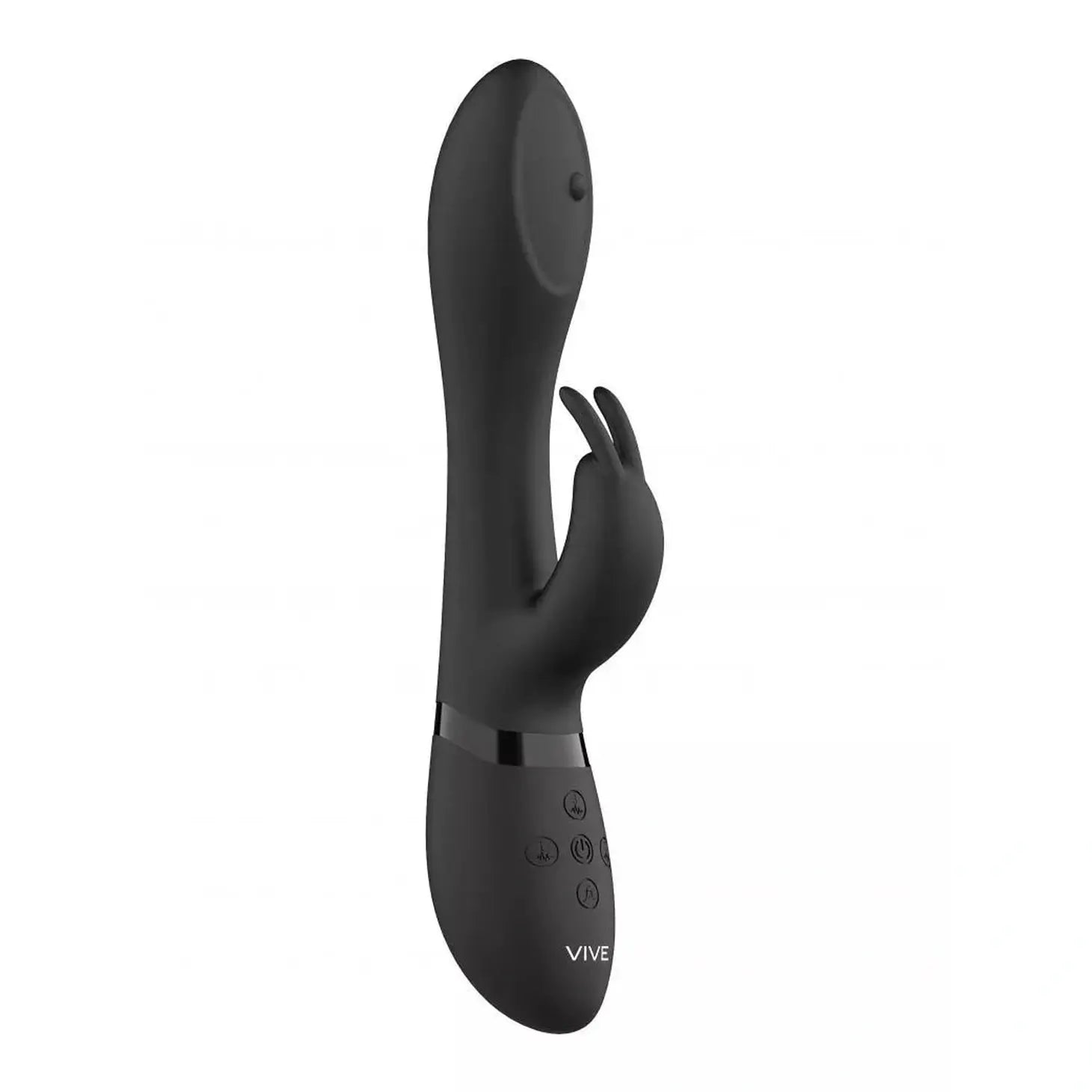 Vibratore Rabbit con pin in movimento multidirezionale a 360° in senso orario e anti-orario - Nero Vive