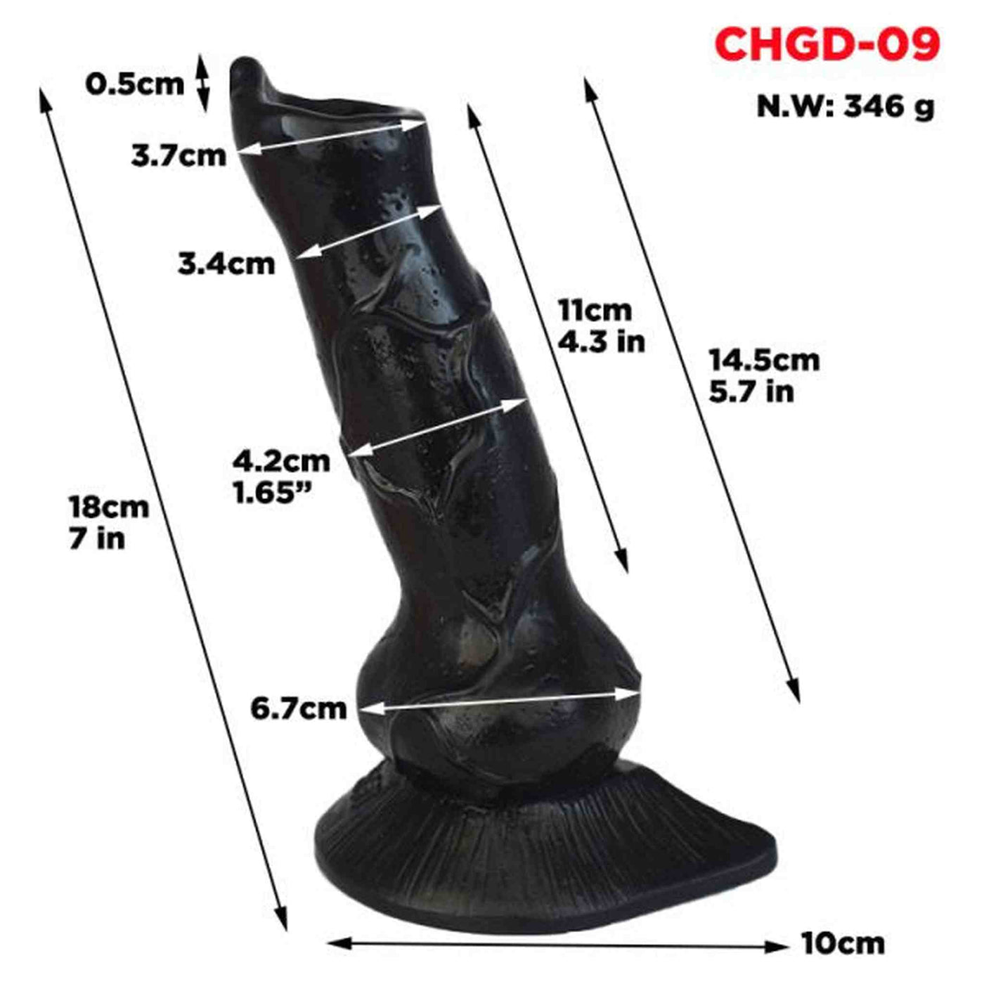 18.5cm Wolf Dildo Massage Tool