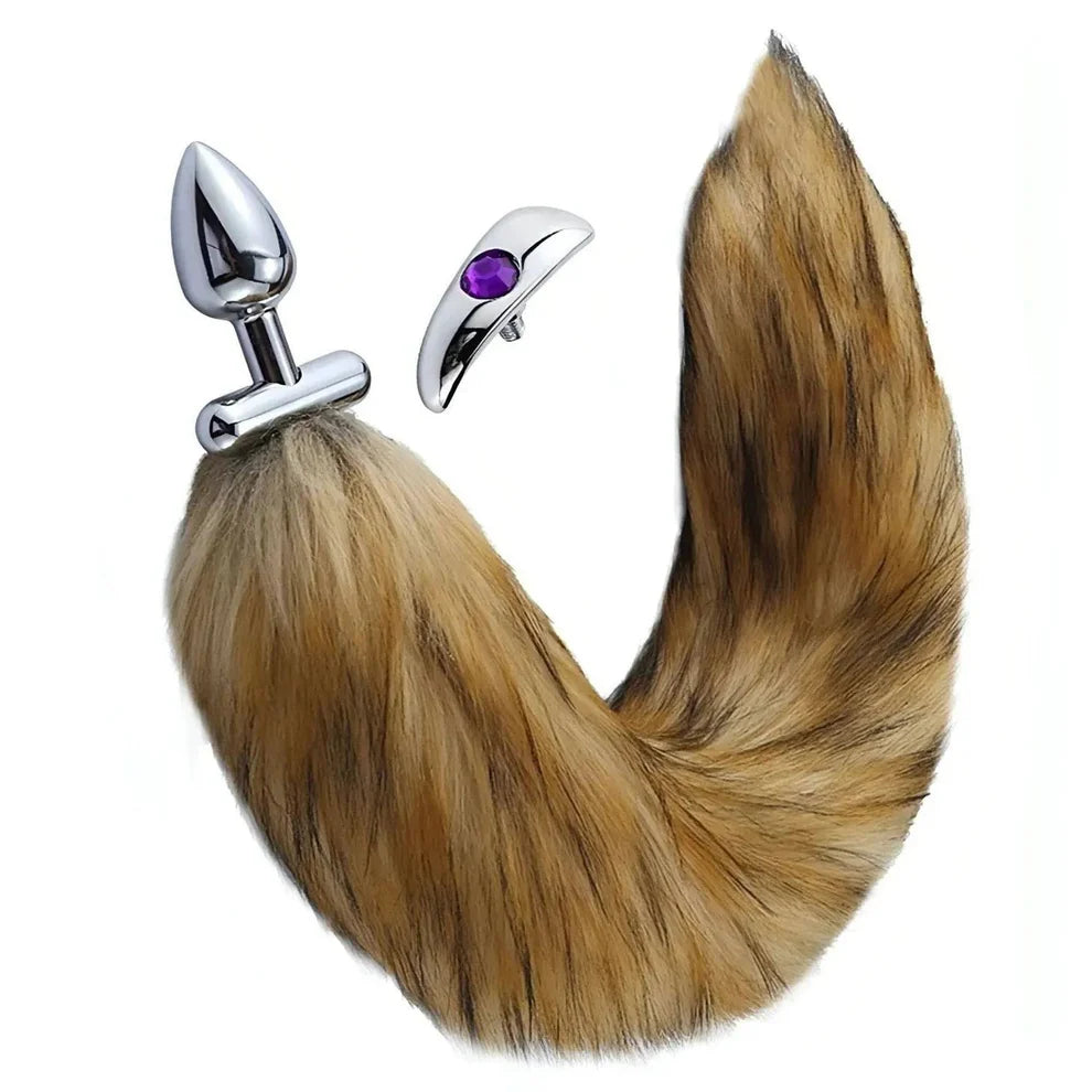 2 in 1 Convertible Fox Tail Plug Coda Bendable e Plug Removibile
