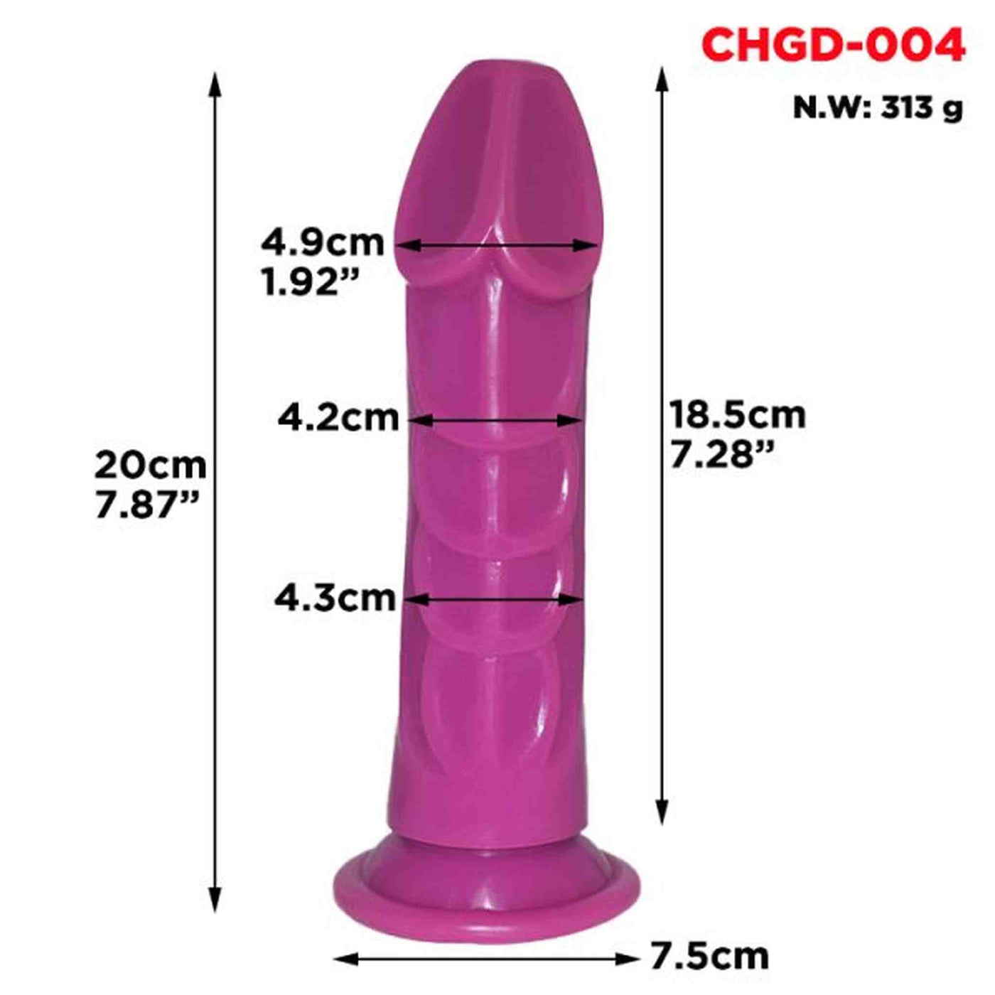 20 cm Cobra Shape Dildo with No Testicle Massage Tool