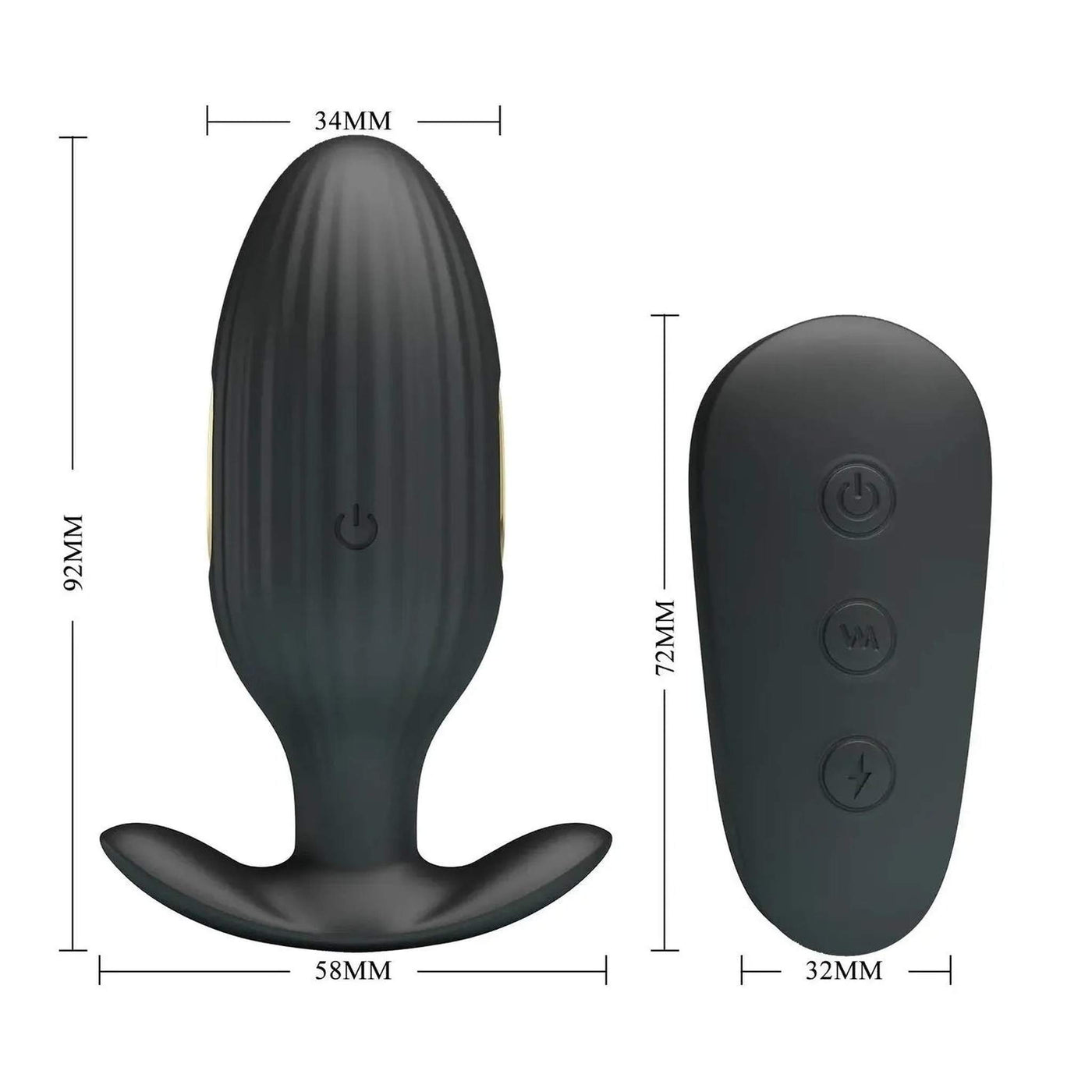 24K Plug Anale Wireless con Vibrazione ed Elettroshock
