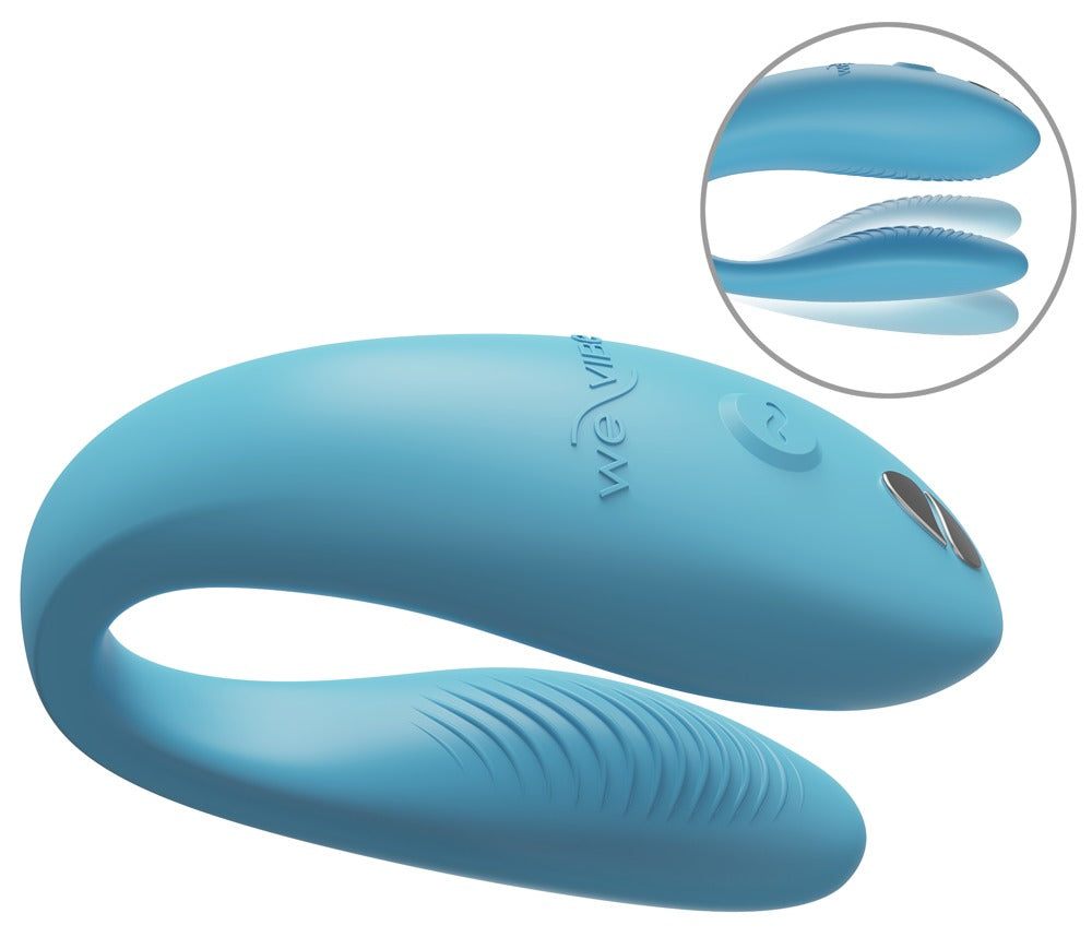 We-Vibe Sync Go - vibratore di coppia compatto, impermeabile, da app, Turchese, foto 1