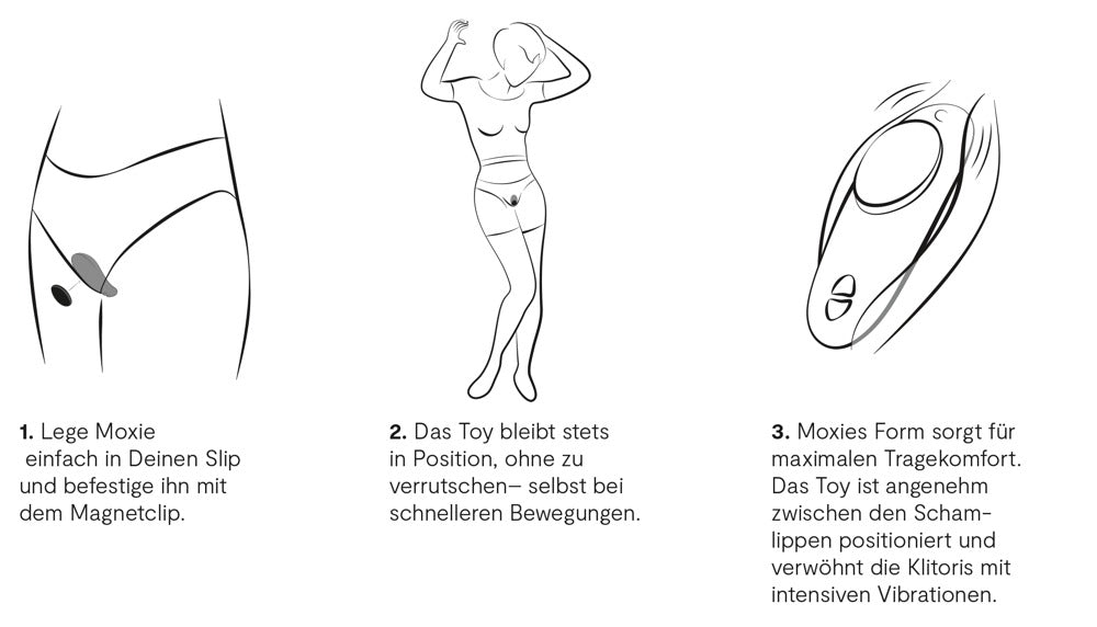 We-Vibe Moxie+ - Vibratore indossabile per mutandine con magnete, Nero, foto 4