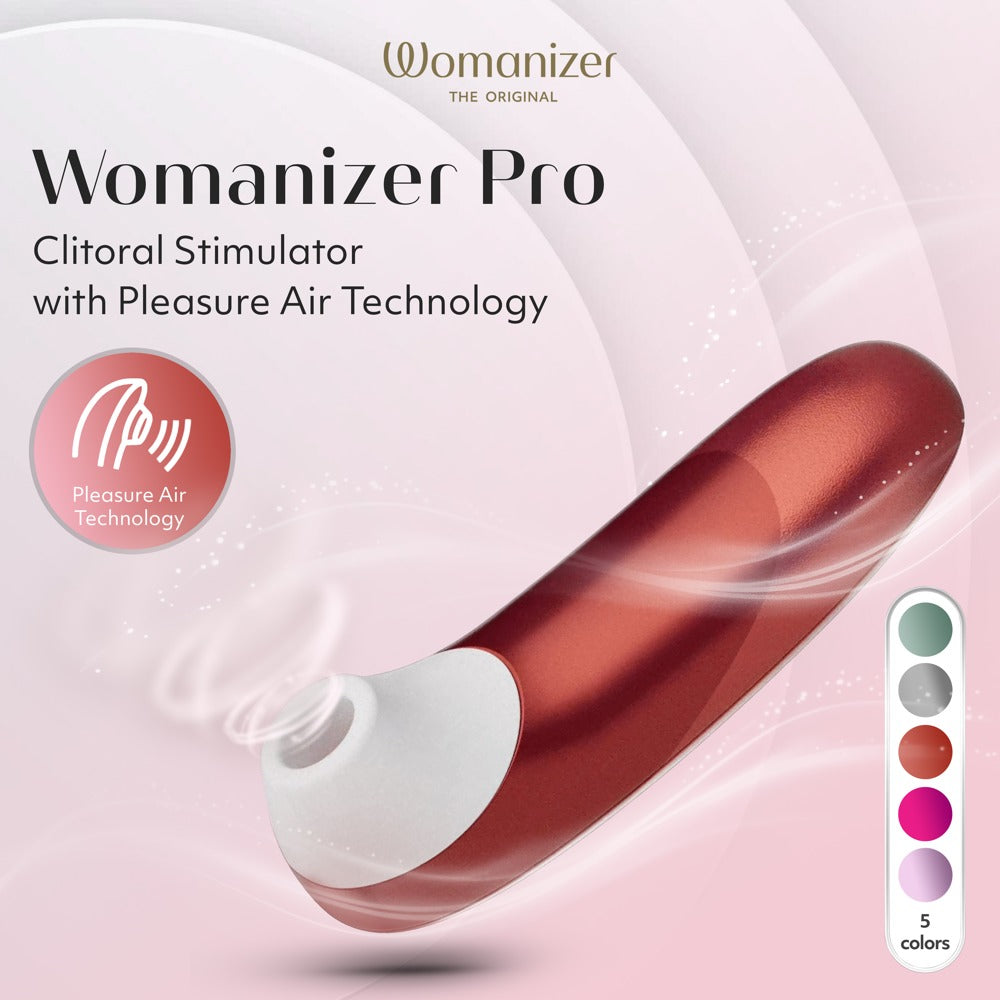Womanizer Pro – Succhia Clitoride Pleasure Air con 11 Intensità, Rosso, foto 6