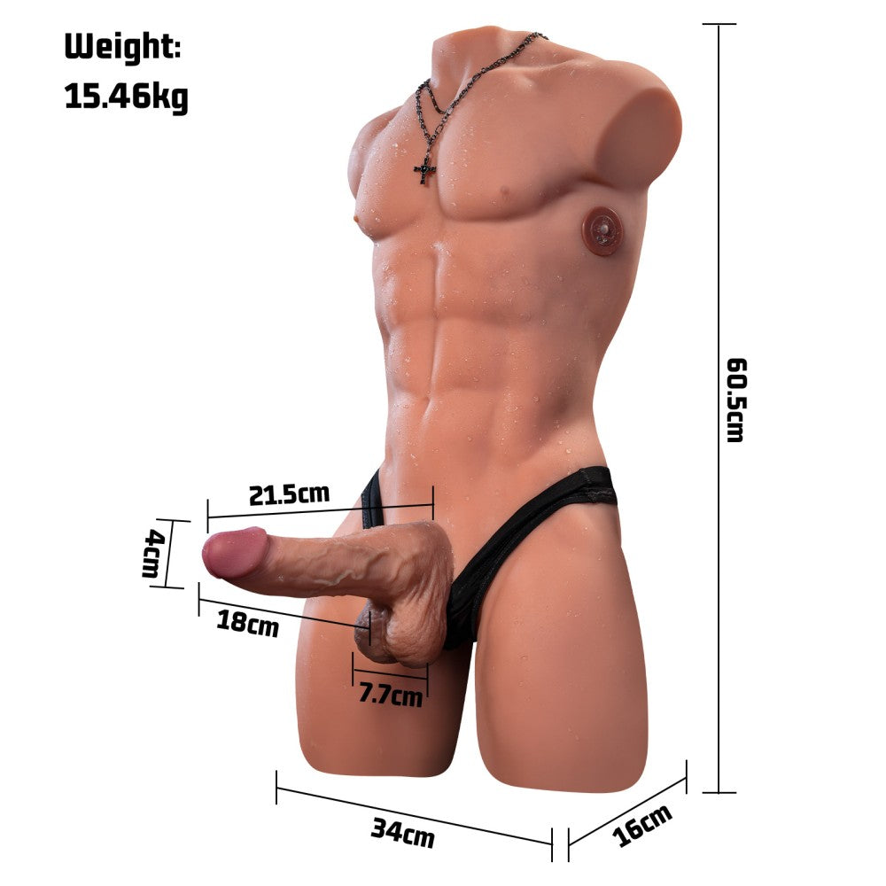 Henry Torso Uomo 15.5 kg con Pene Vibrante a Spinta e App – immagine 8