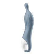 Vibratore punto A grigio chiaro con dettagli scolpiti a rilievo e marchio CE