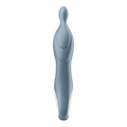 Vibratore punto A in silicone grigio chiaro con forma concava e base piatta