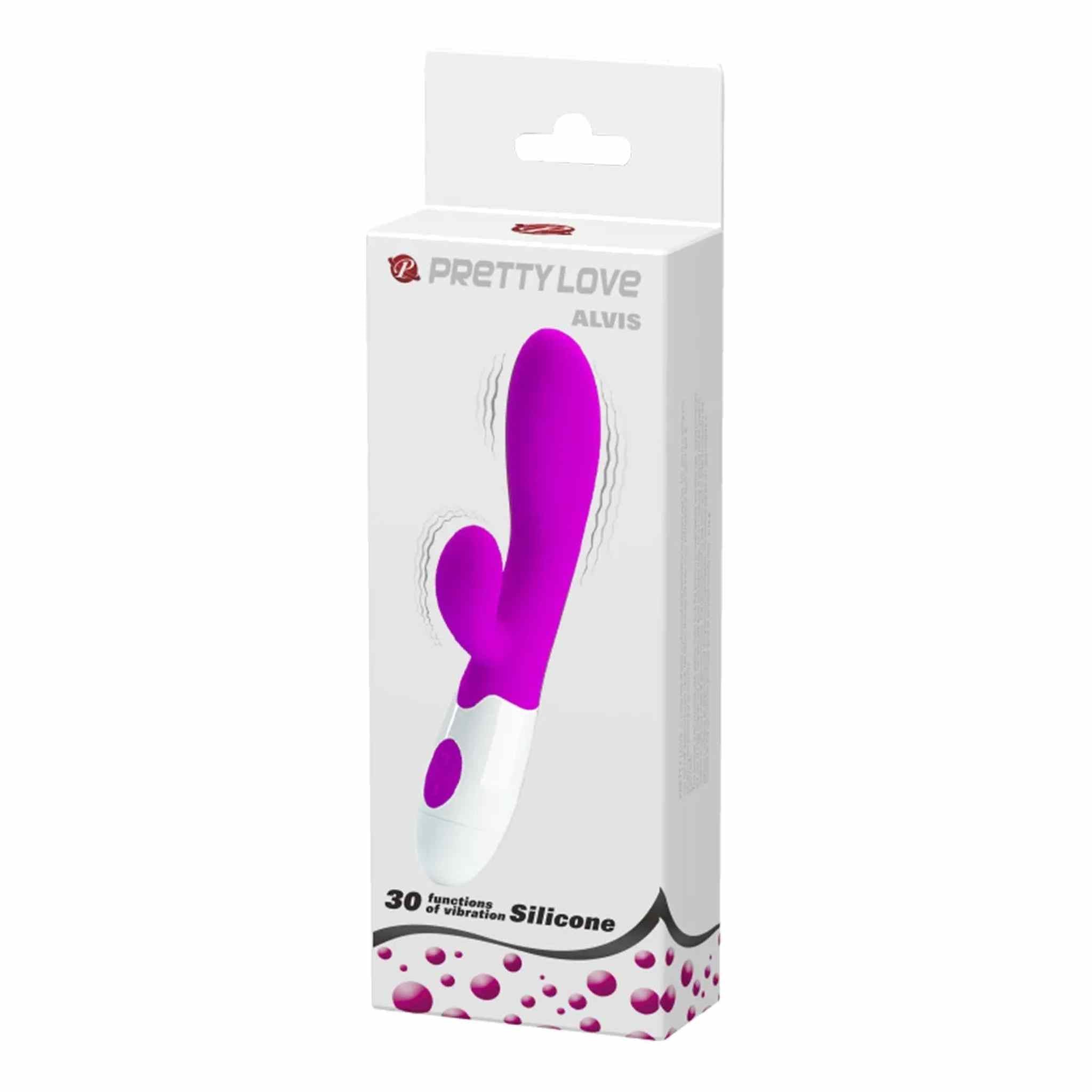 Alvis Vibratore Rabbit da 30 modalità di vibrazione - Silicone Medicale, Viola