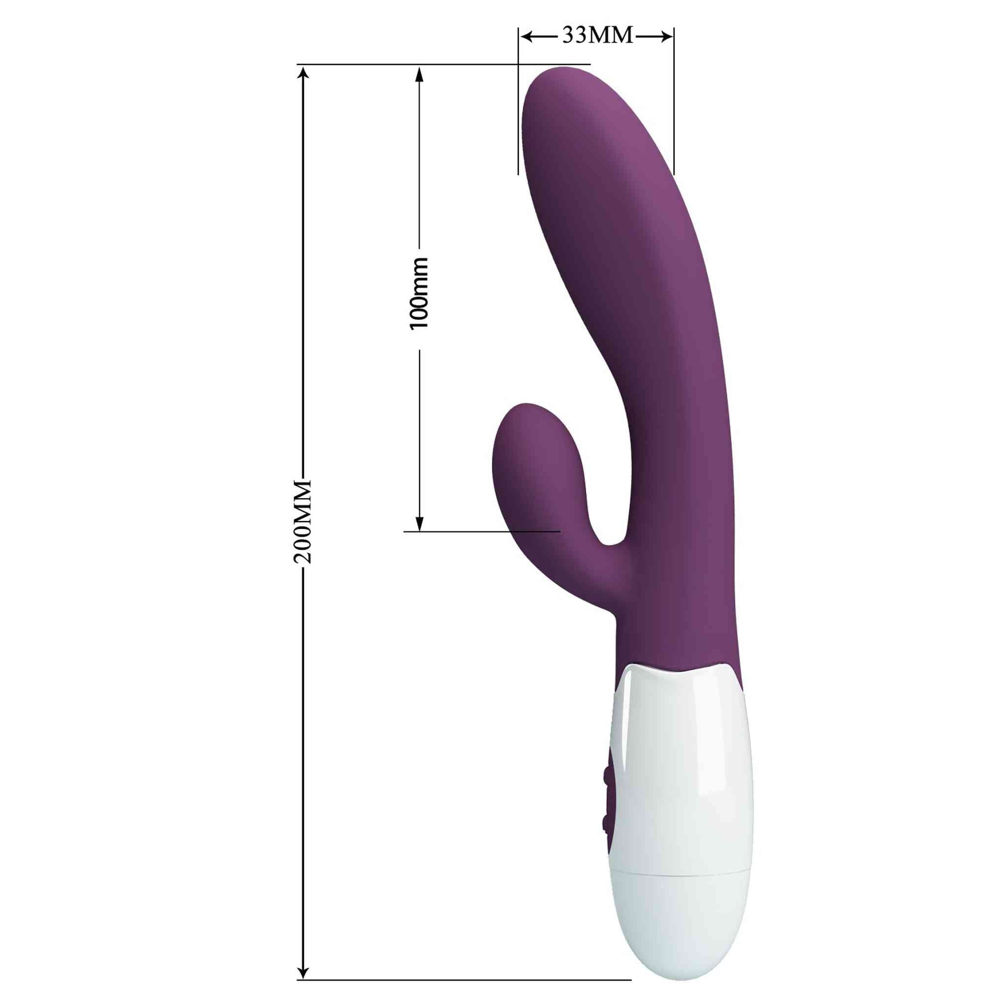 Alvis Vibratore Rabbit da 30 modalità di vibrazione - Silicone Medicale, Viola