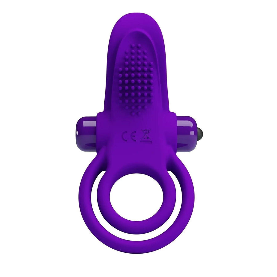 Double Ring for Penis and Testicles with Vibrating Tongue for the Clitoris