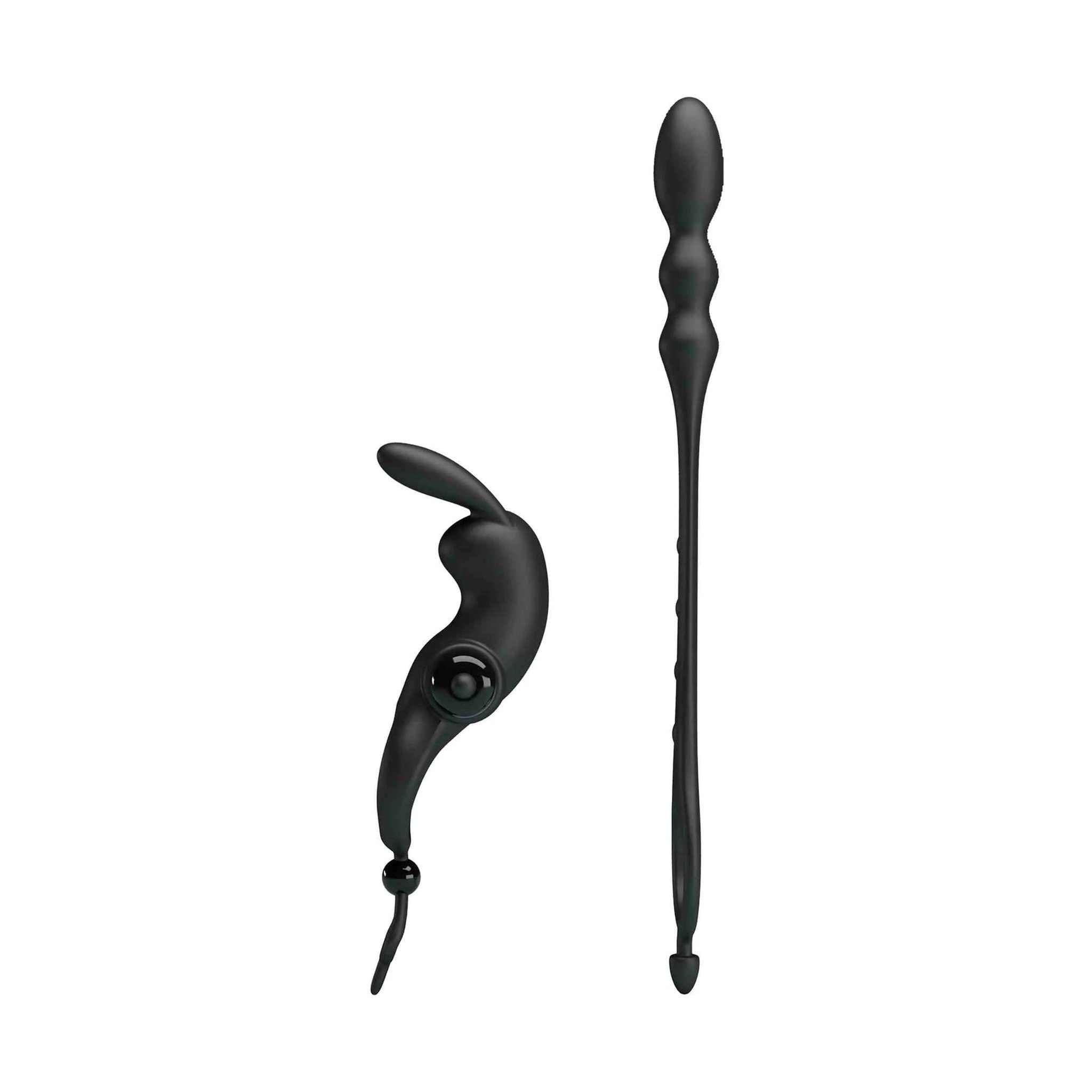 Anello Vibrante con Coniglietto Clitorideo + Stimolatore Anale Flessibile