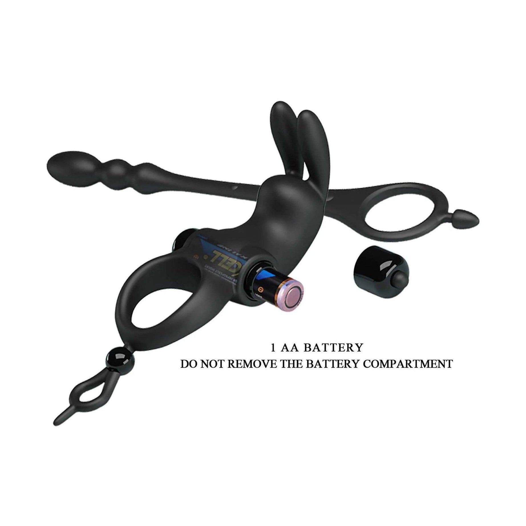 Anello Vibrante con Coniglietto Clitorideo + Stimolatore Anale Flessibile