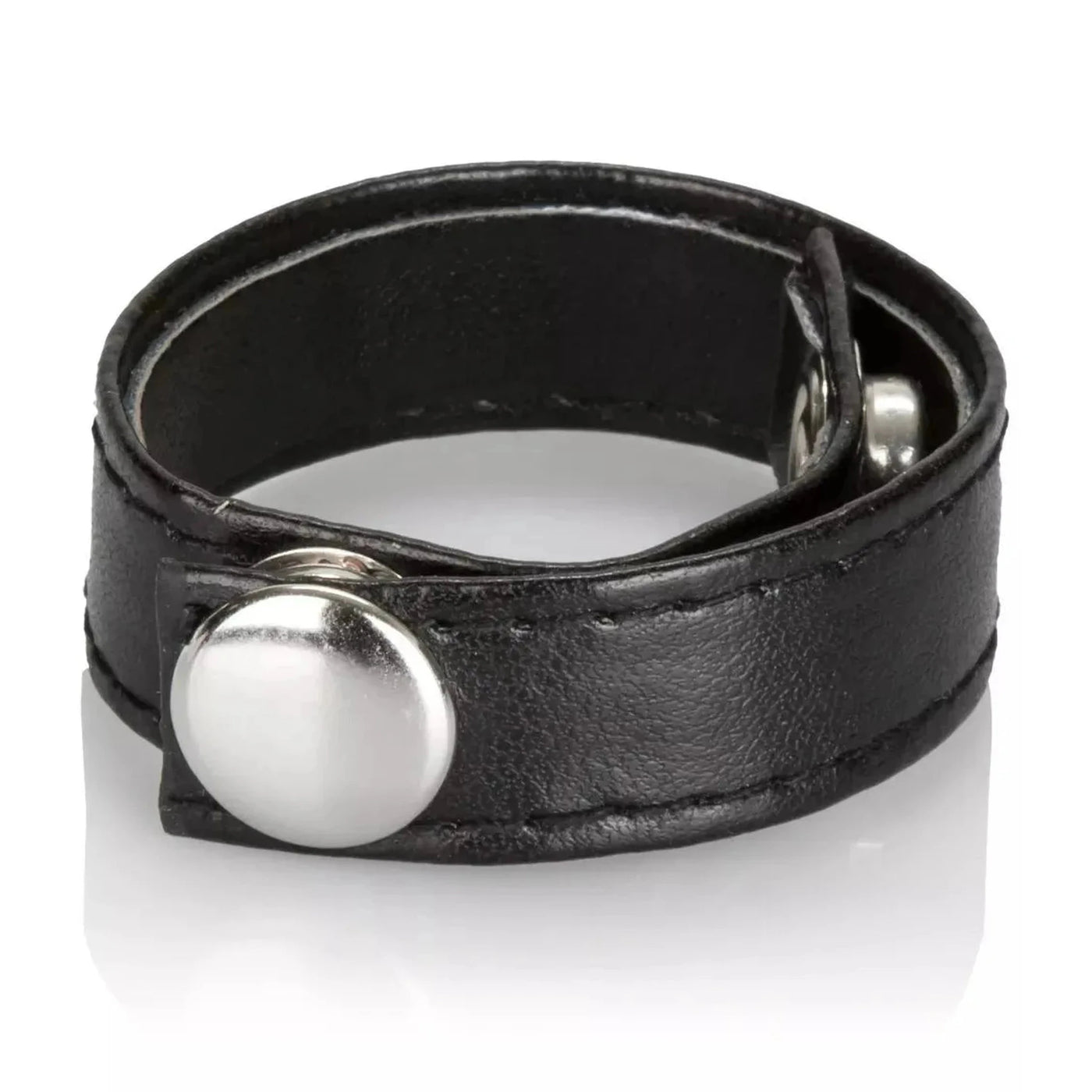 Anello in Pelle a Ciappe Regolabili - Nero