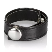 Anello in Pelle a Ciappe Regolabili - Nero
