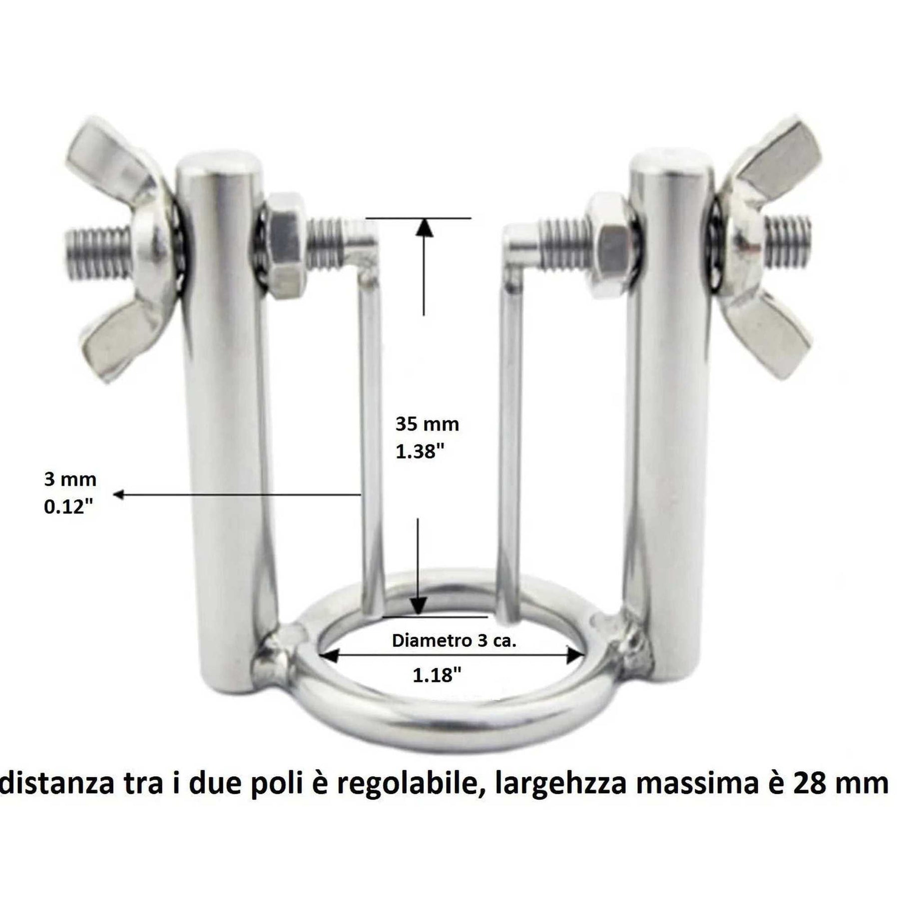 Anello per il glande con dilatatore uretrale regolabile