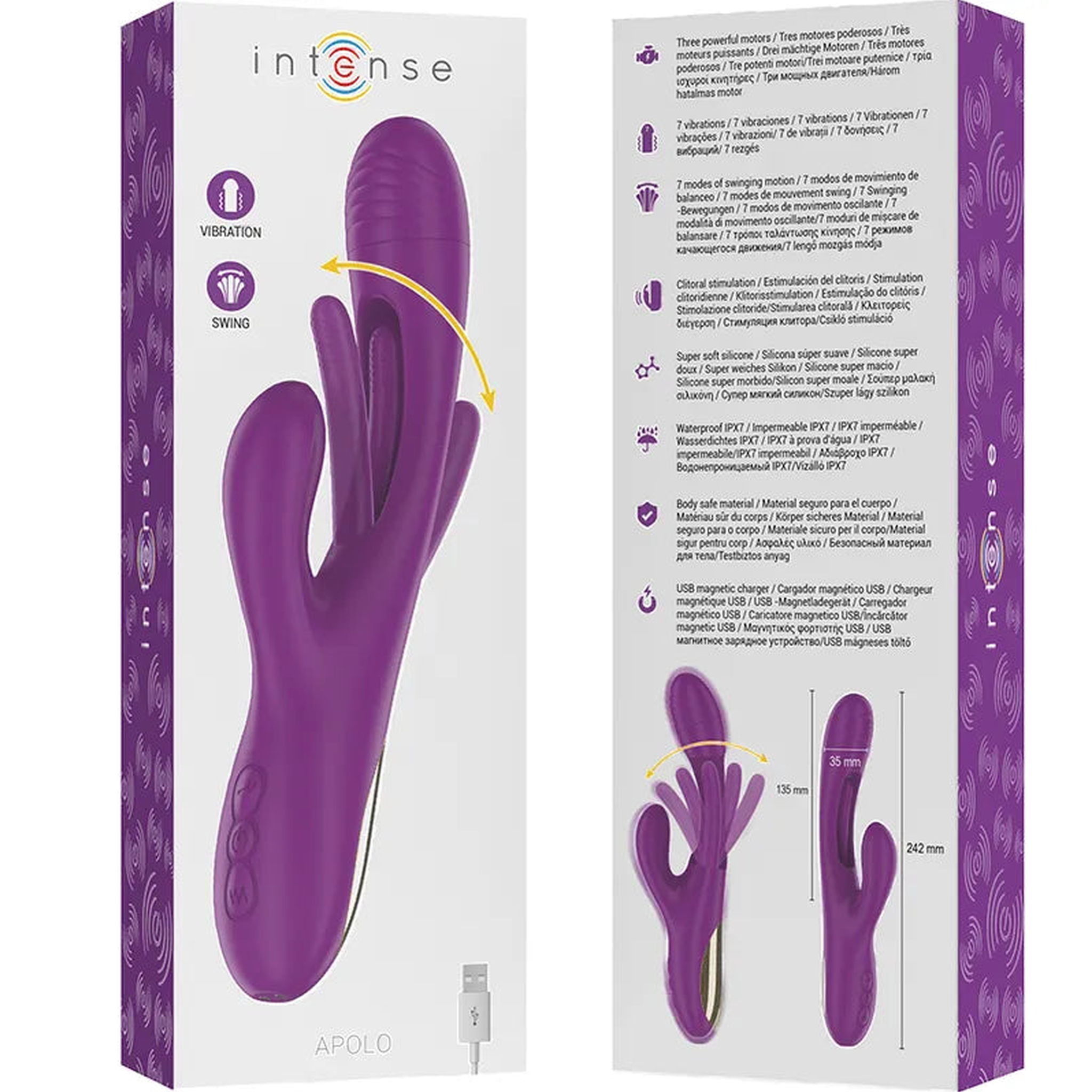 Apolo Vibratore Rabbit 3 in 1 con Lingua Ultra Potente