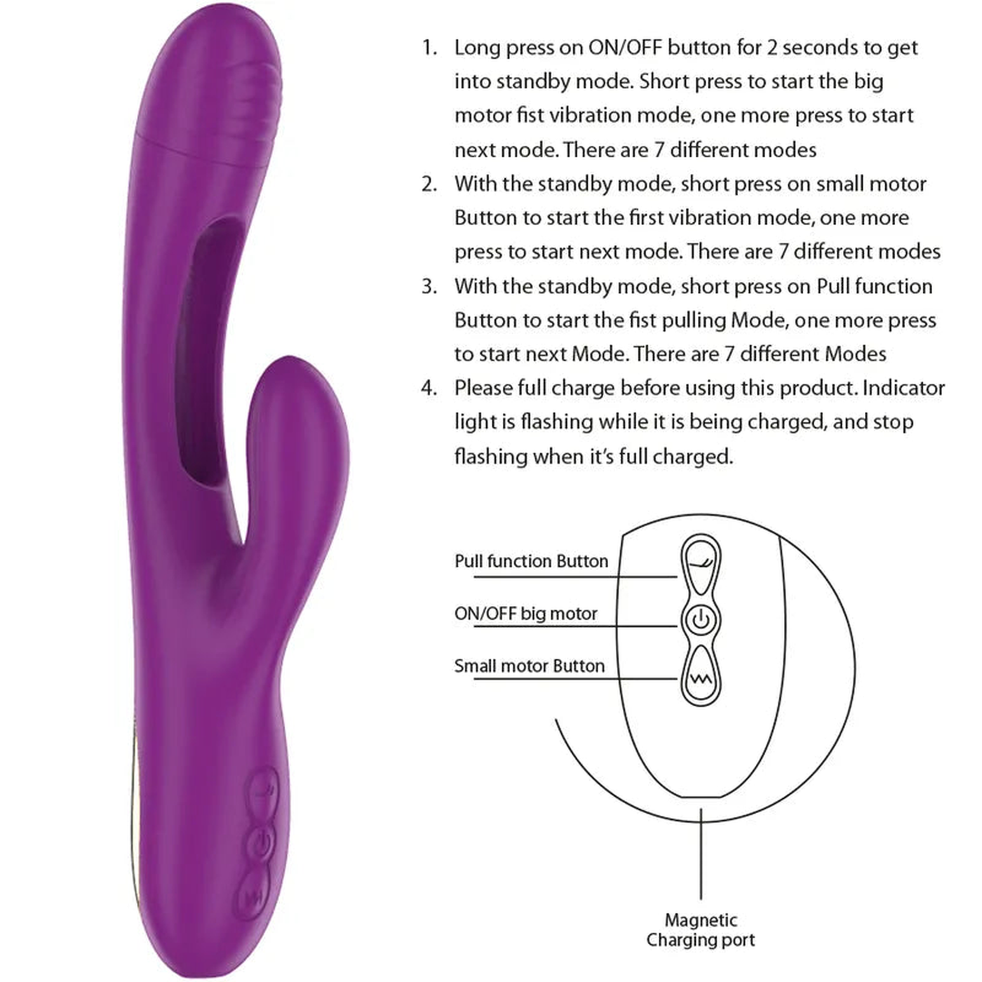 Apolo Vibratore Rabbit 3 in 1 con Lingua Ultra Potente