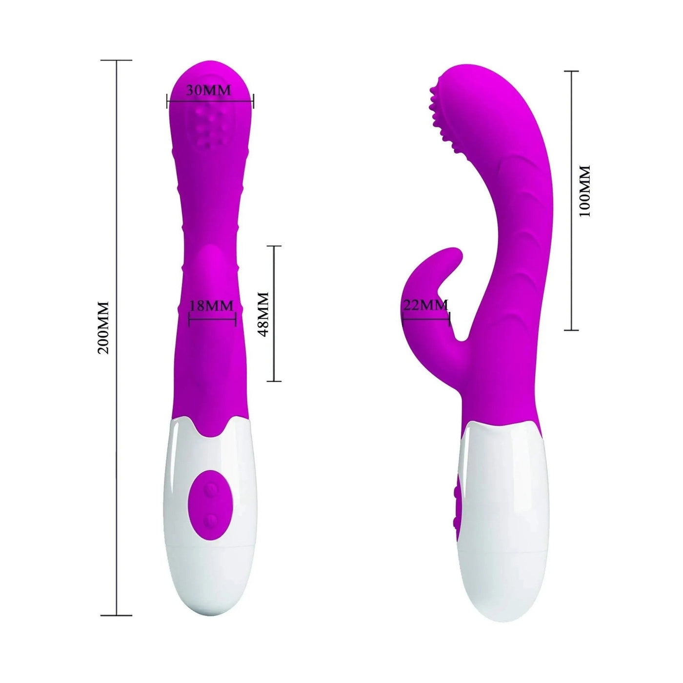 Misure dettagliate vibratore rabbit lunghezza 200 mm