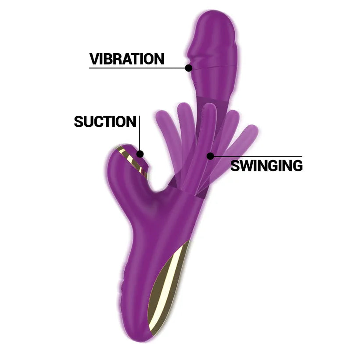 Ateneo Vibratore Rabbit con Succhiaclitoride e Lingua Vibrante
