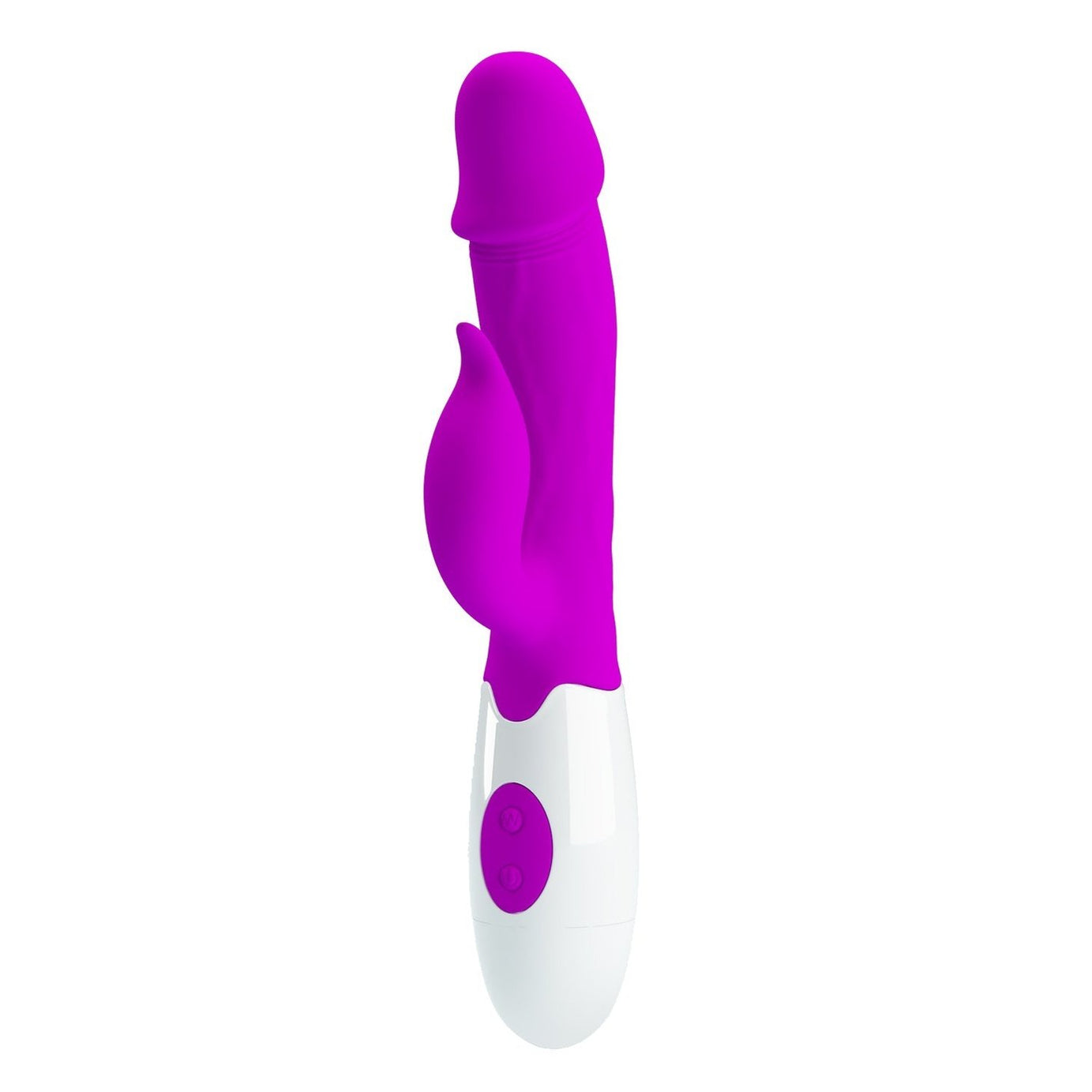 Vibratore Rabbit con Glande Scolpito e 30 diversi programmi di vibrazione - Silicone Medicale, Viola Pretty Love