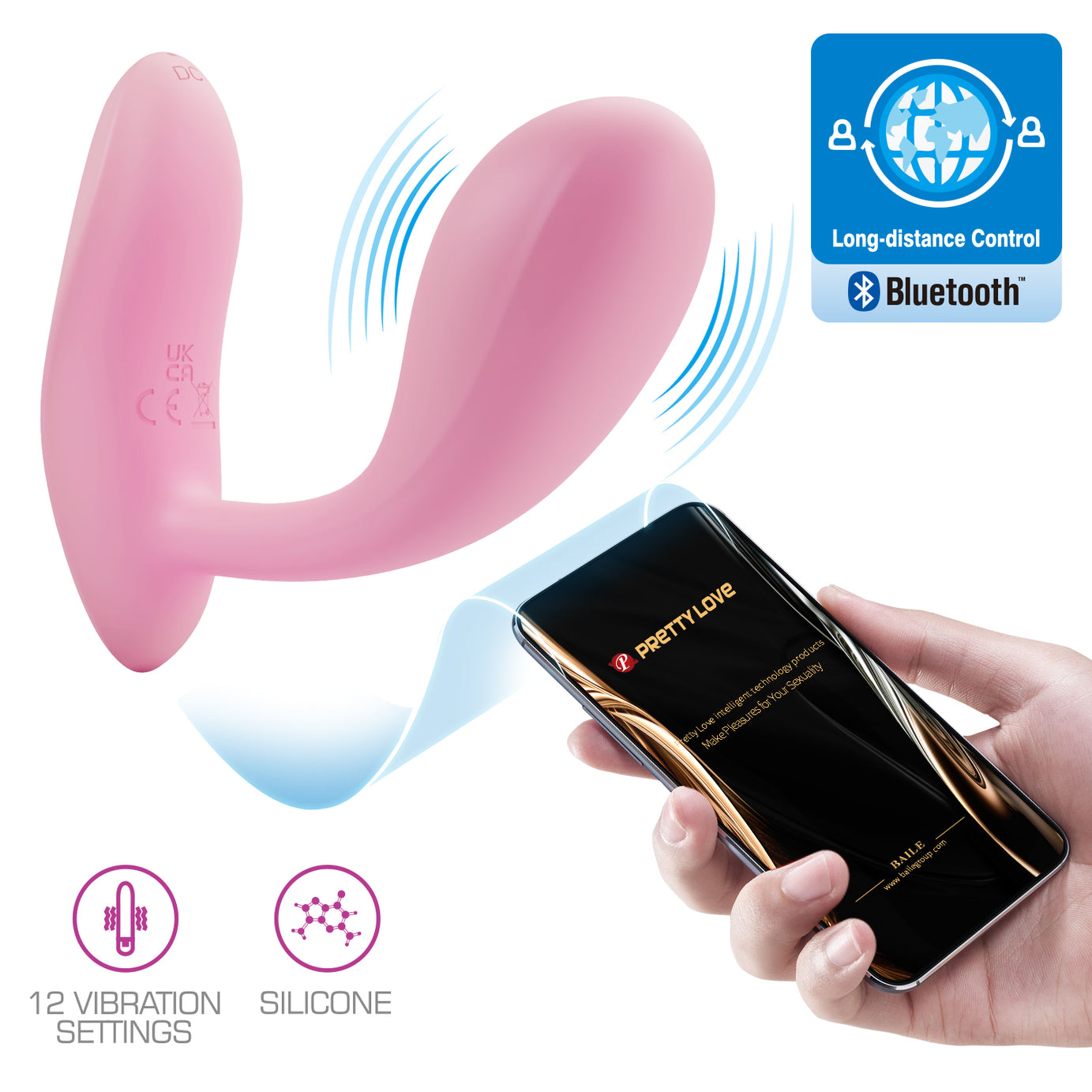 Doppio Stimolatore Vaginale Clitorideo controllabile a qualsiasi distanza con APP Mobile - GoEstasy