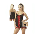 Babydoll Nero e Rosso con Fiocco Centrale