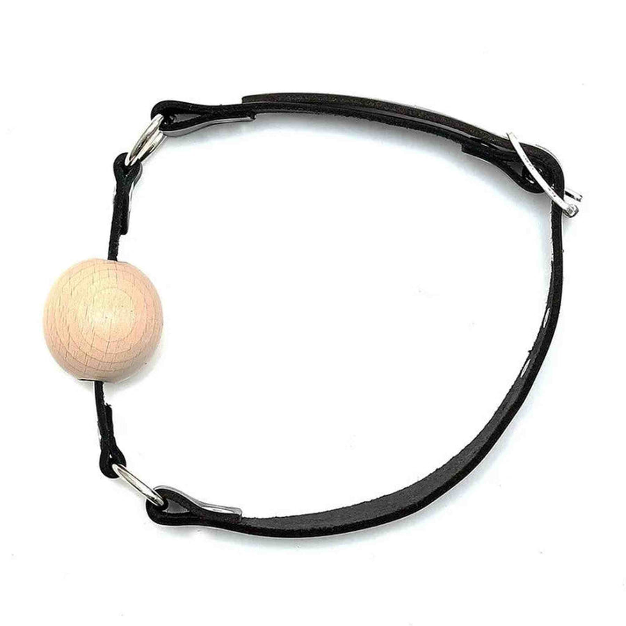 Ball-gag in legno con cinturino regolabile