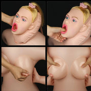 Bambola BiondaHorny Cowgirl Doll - Volto in 3D, Capelli e Inserti Super Realistici in Silicone
