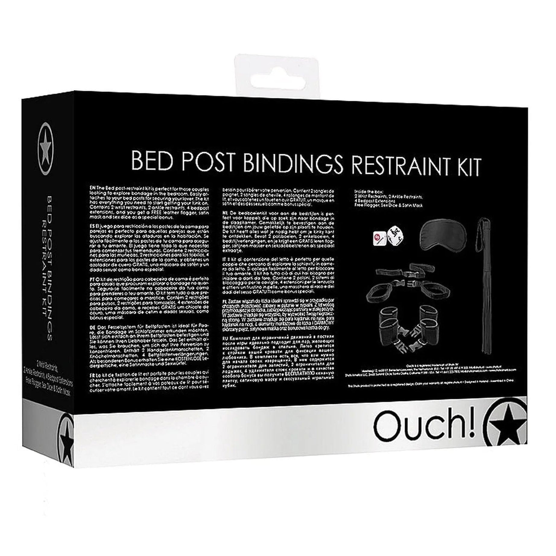 Bed Post Bindings Restraing Kit - Black