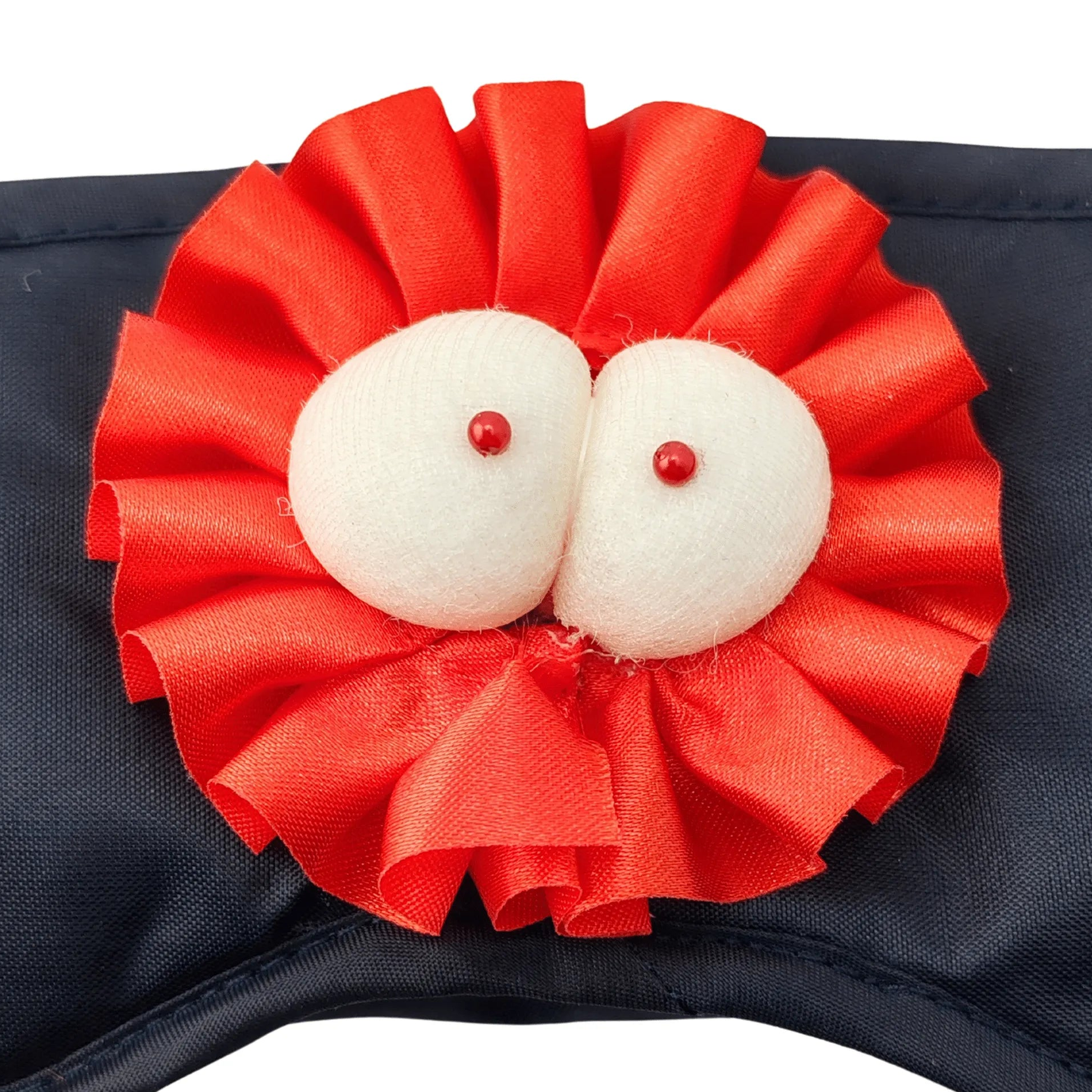 Benda da notte con coccarda di tettine ricamata - Nero