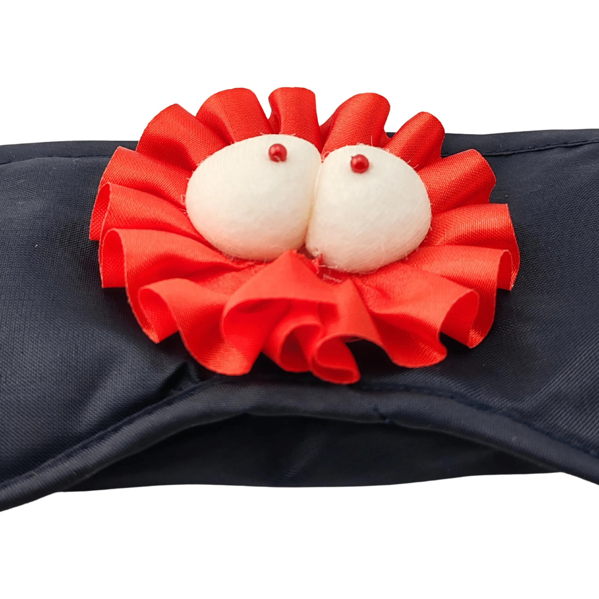 Benda da notte con coccarda di tettine ricamata - Nero