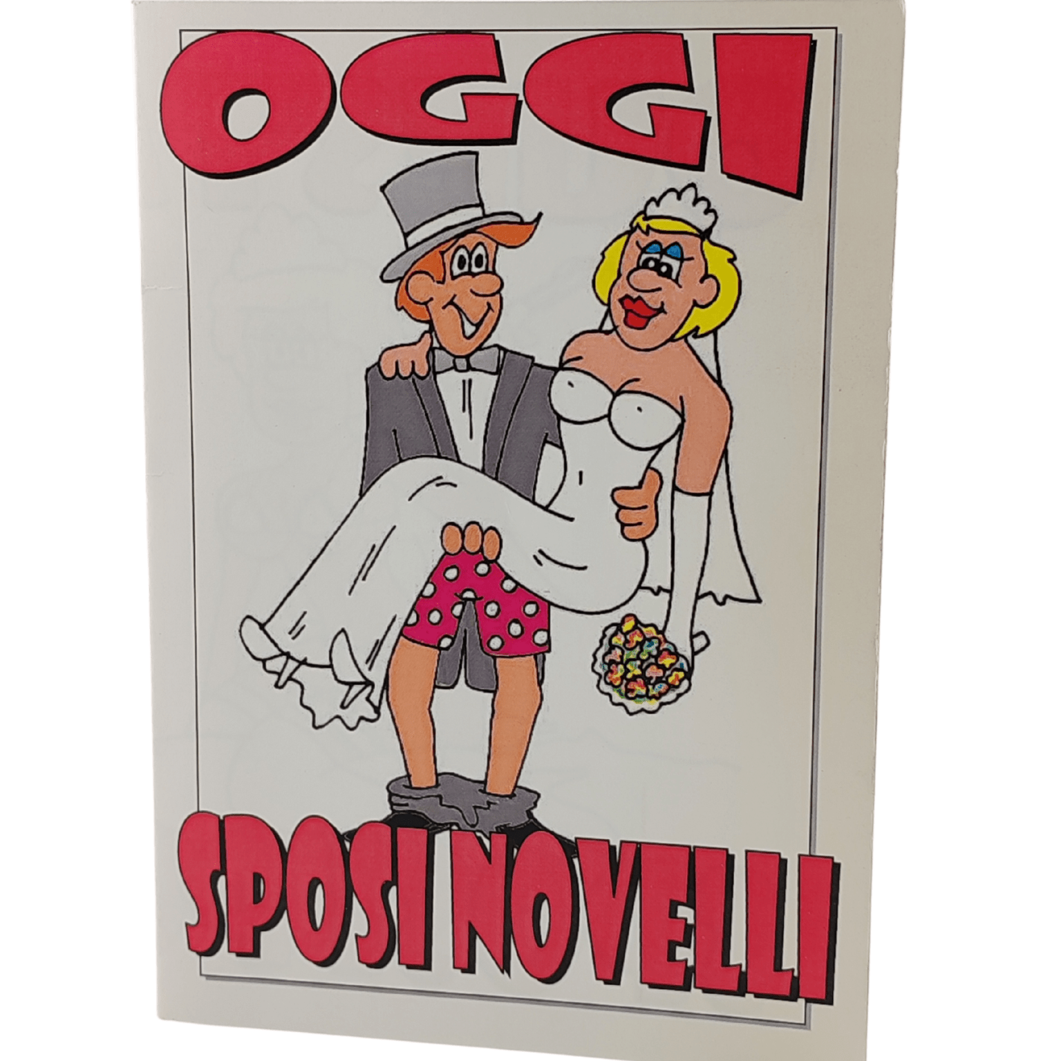 Biglietto d'auguri ''Oggi sposi novelli, questa sera sposi porcelli'' - Small - GoEstasy