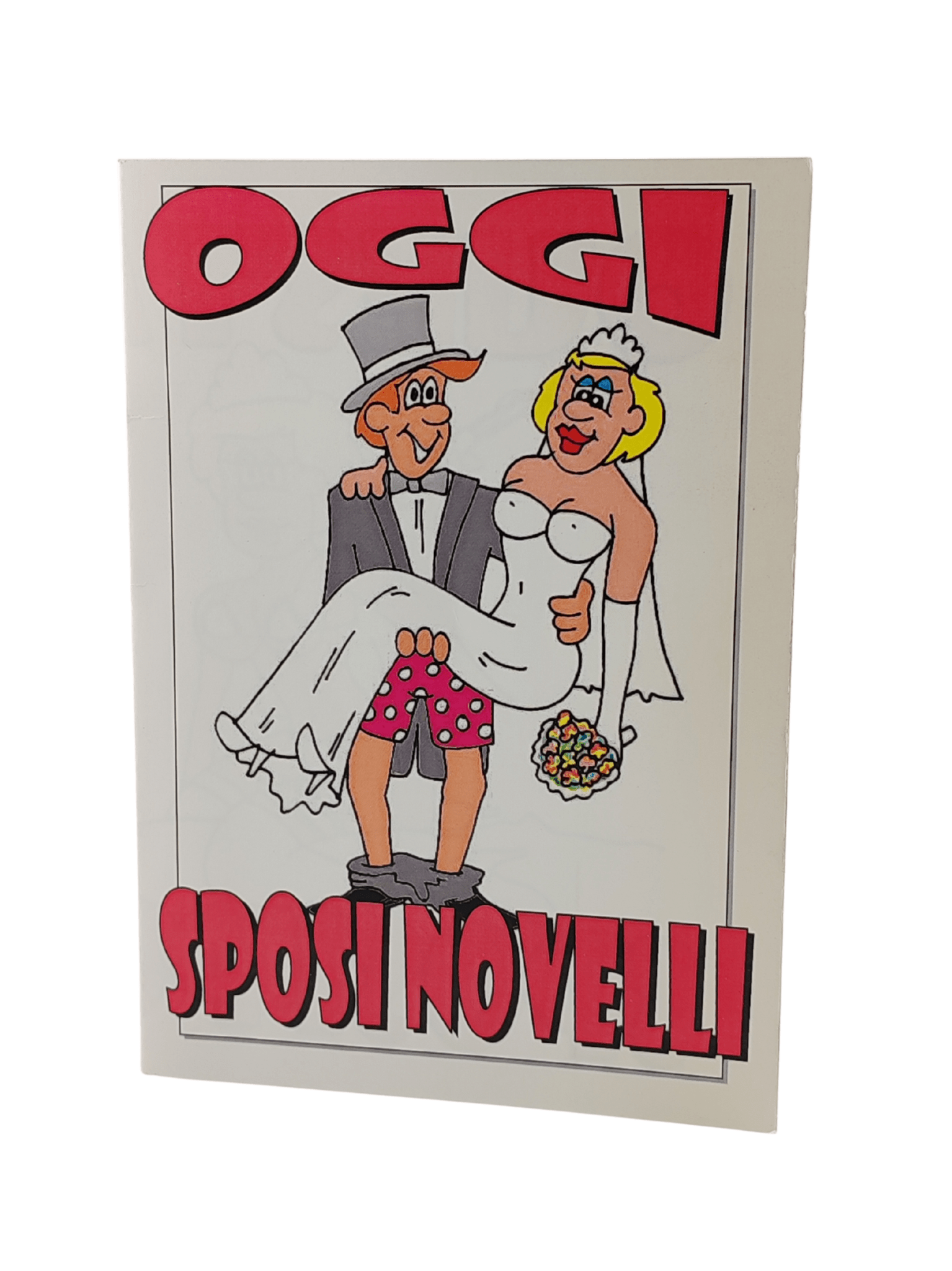 Biglietto d'auguri ''Oggi sposi novelli, questa sera sposi porcelli'' - Small