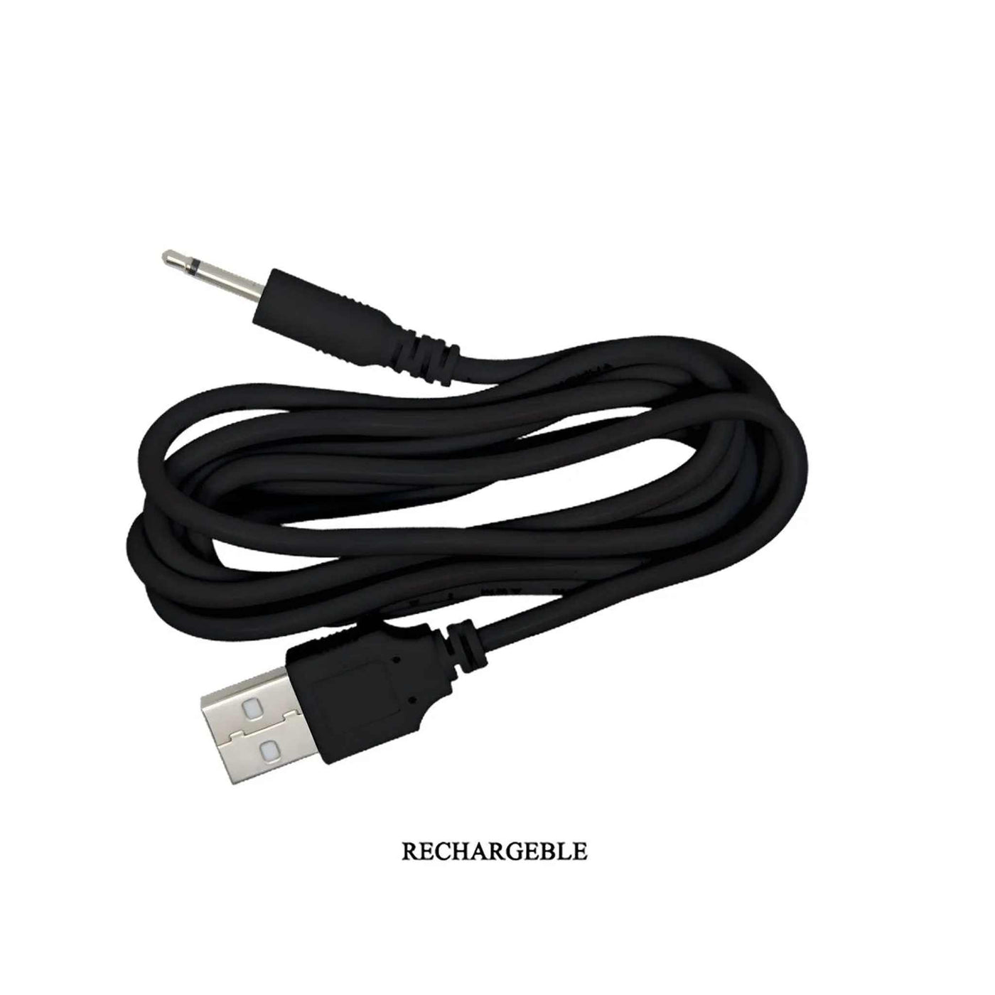 Cavo di ricarica USB nero per vibratore ricaricabile con connettore jack da 3,5 mm