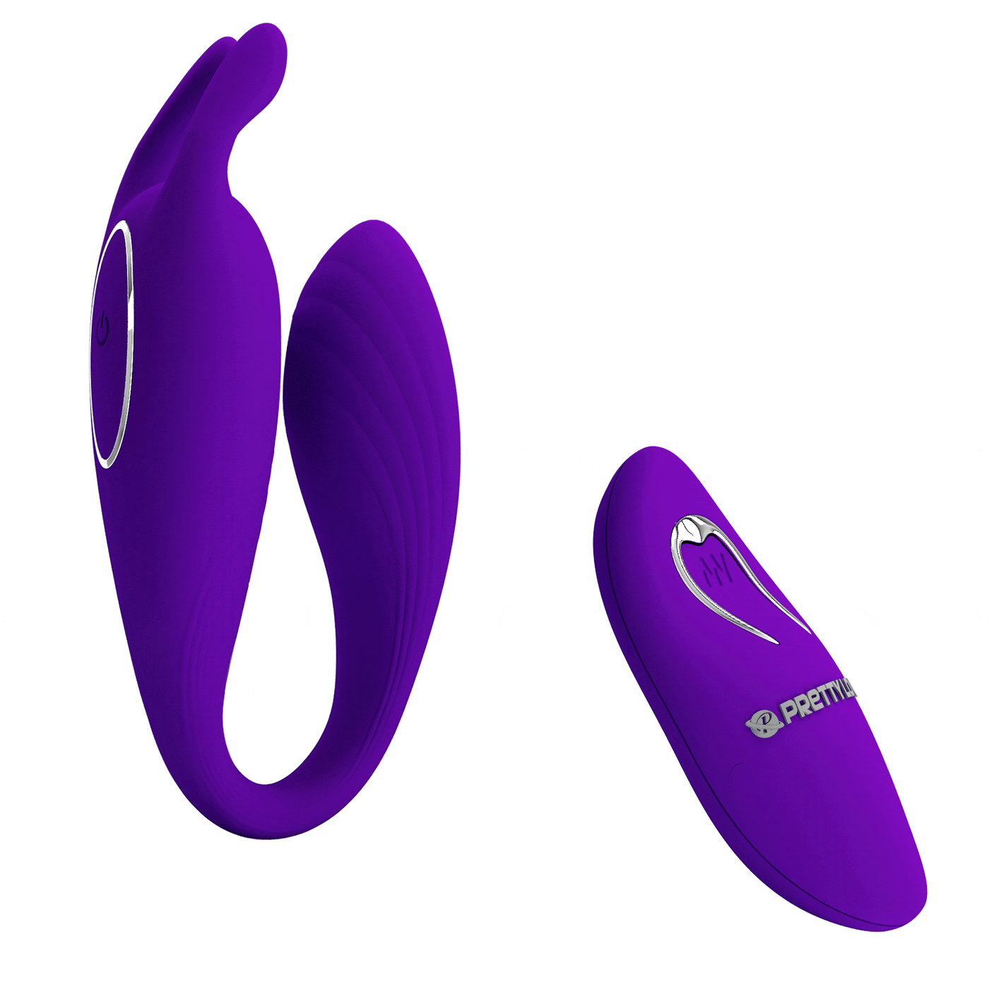 Angolazione laterale vibratore silicone viola ergonomico con telecomando Pretty Love