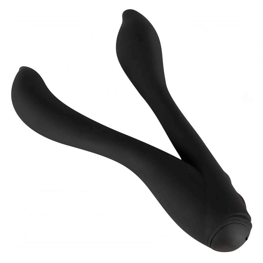 Black Leaf Dual Stimulation Vibrator - Double Motor with 7 different vibration programs, Medical Silicone, Soft Touch &amp; Flexi