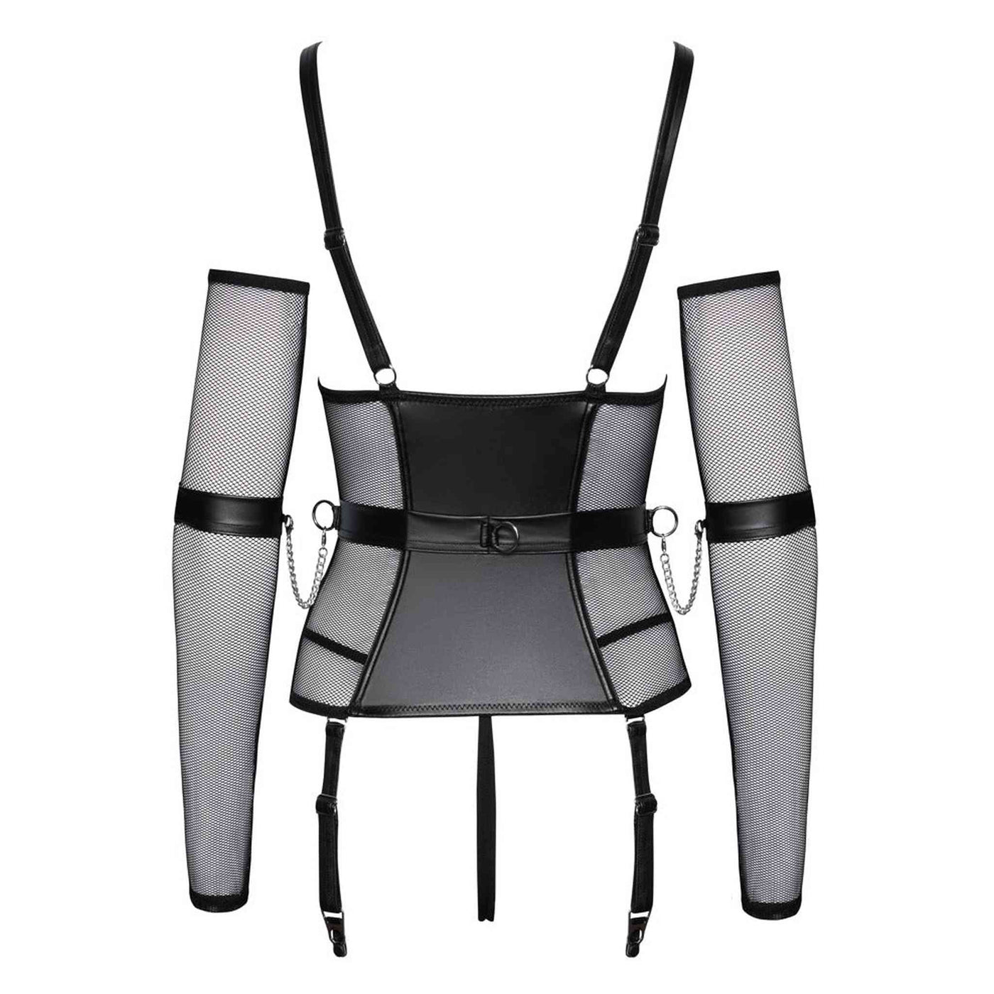 Body Corsetto Con Seno e Inguine Scoperto Più Manette